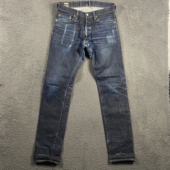 Momotaro Jeans Mens 30x34 Blue 0605 V Natural Taper 15.7 oz Selvedge Japan